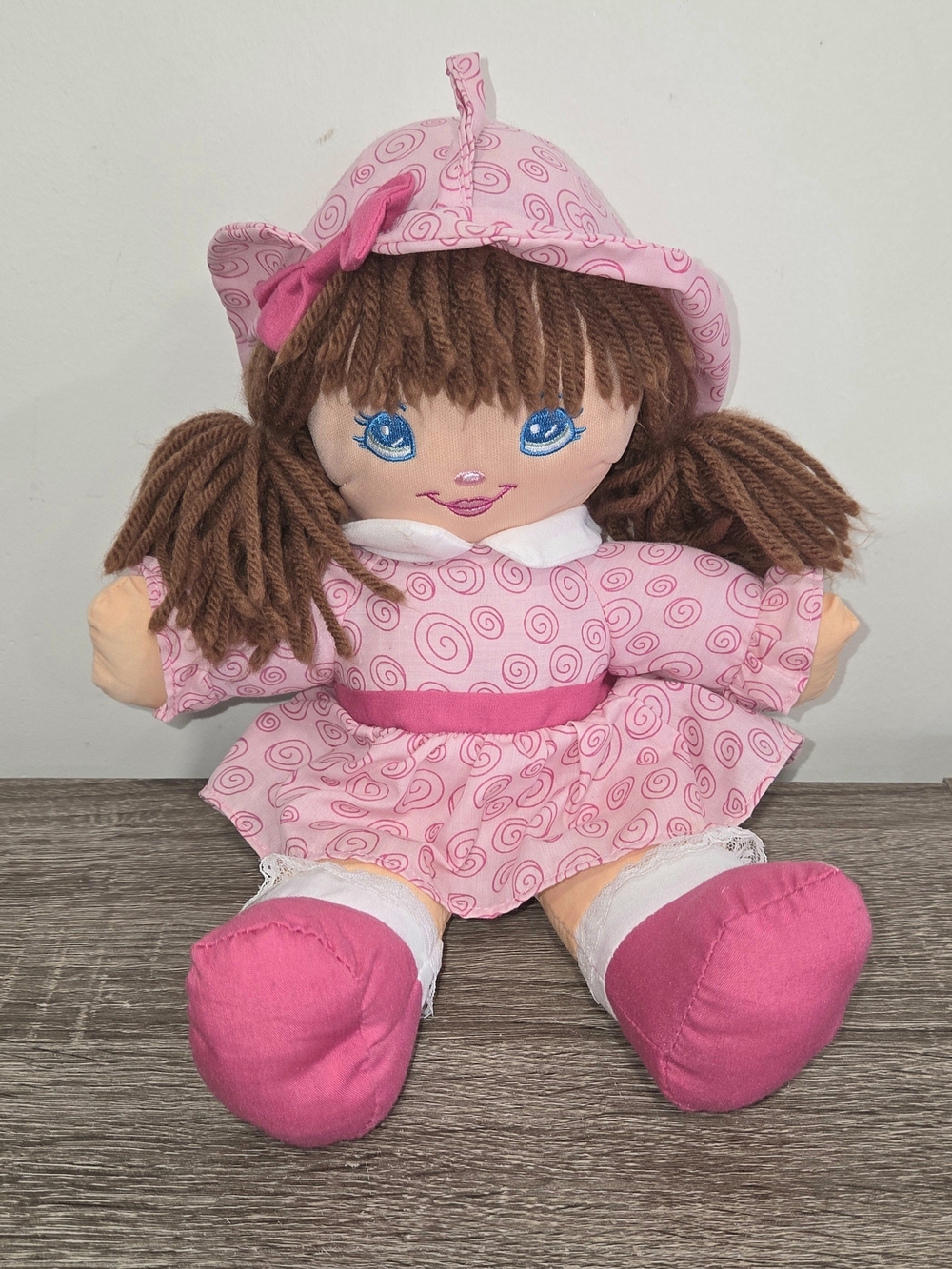 VTG Precious Mine 1996 Dolly Soft Rag Doll Yarn Hair 12"